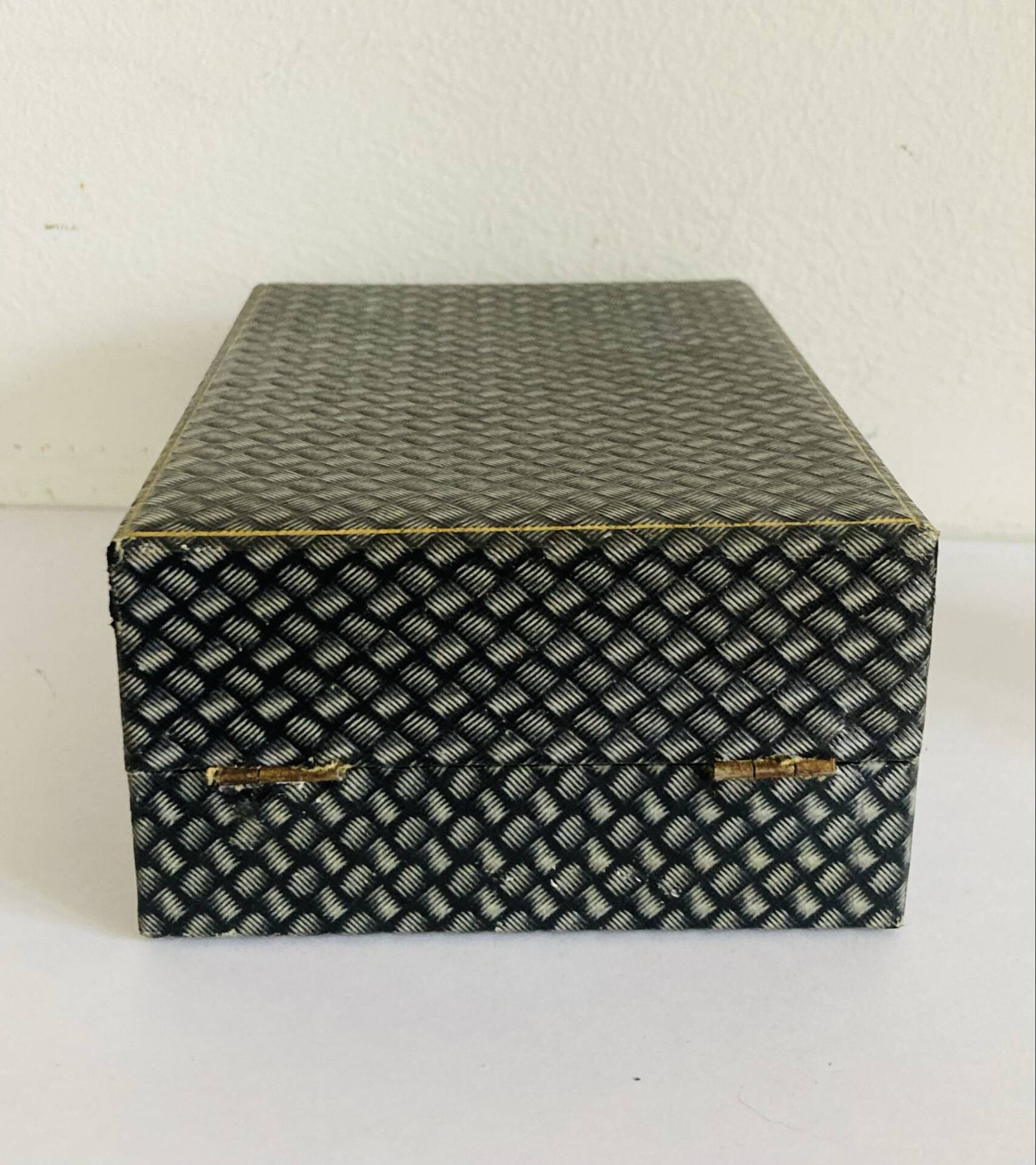 Art Nouveau silver-plated napkin holder with hallmark + case