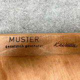 Set of 4 stacking chairs by Casala, beech, 1950s