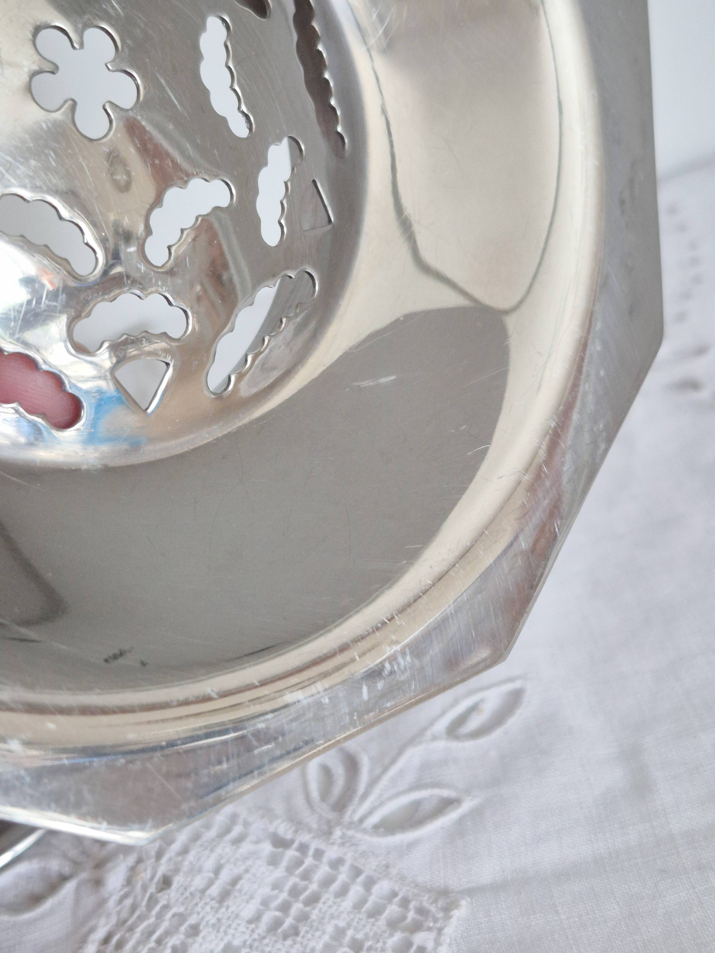 Vintage Coquillor butter dish in stainless steel