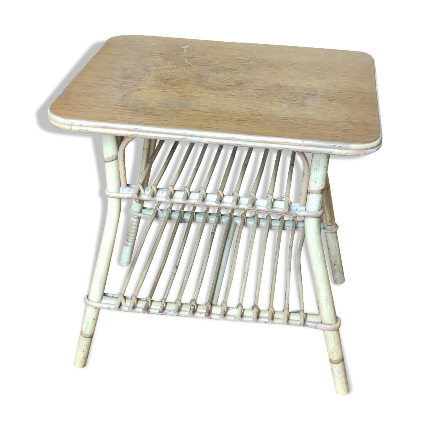 Table vintage en rotin