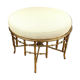 Pouf style Napoléon III en métal doré à décor de bambou