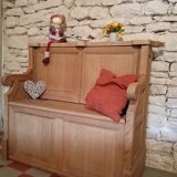Solid oak church pew