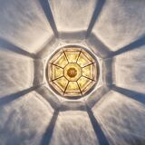 Mid-century glass ceiling light by Limburg, Germany, 1960s.