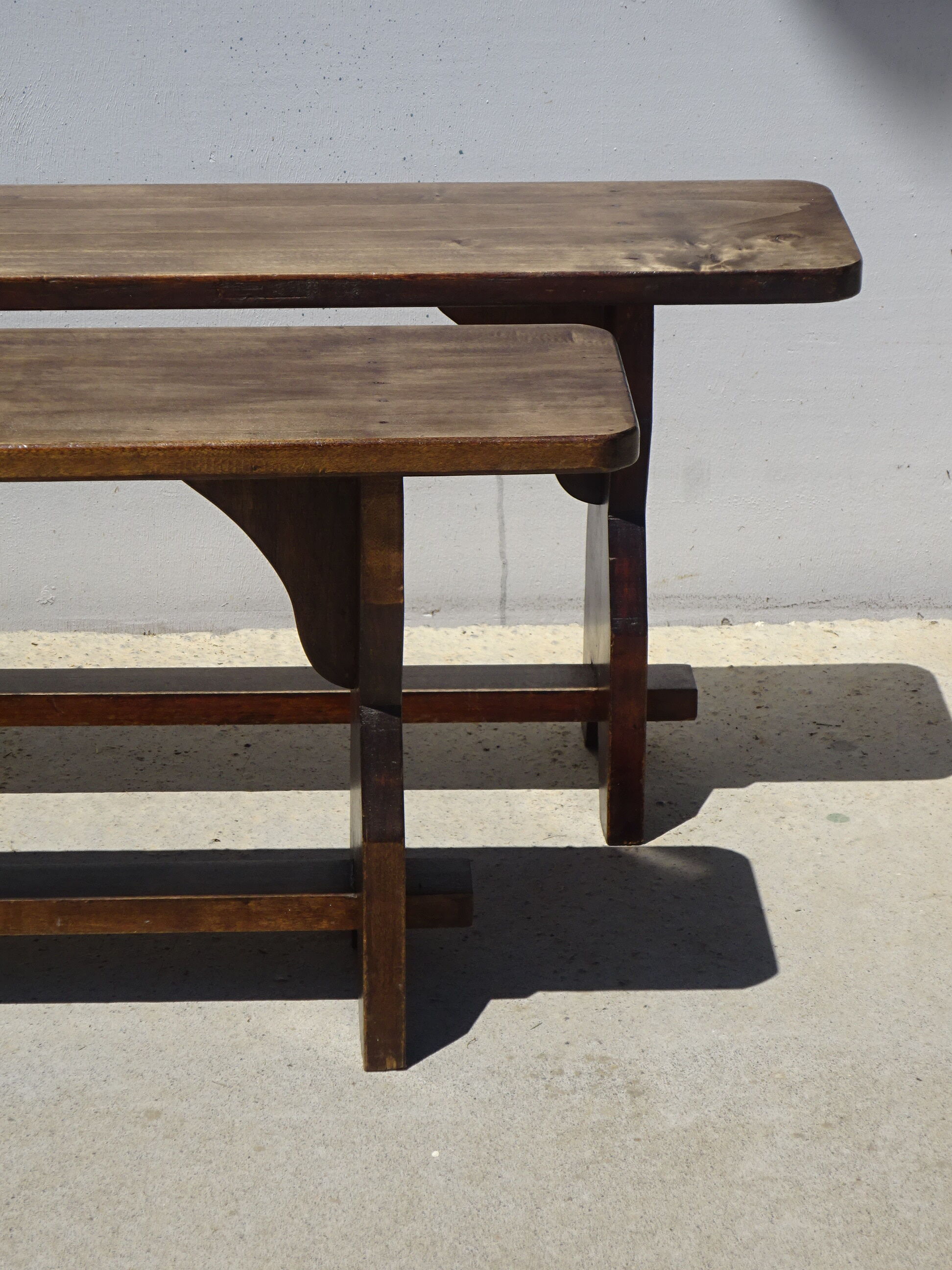 Solid wood country benches