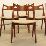 Set van 6 Hans Wegner voor Carl Hansen CH 29 stoelen