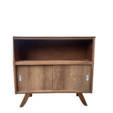 Vintage low TV unit / bookshelf sideboard with tapered legs.