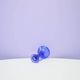 Vintage tall blue glass candlestick