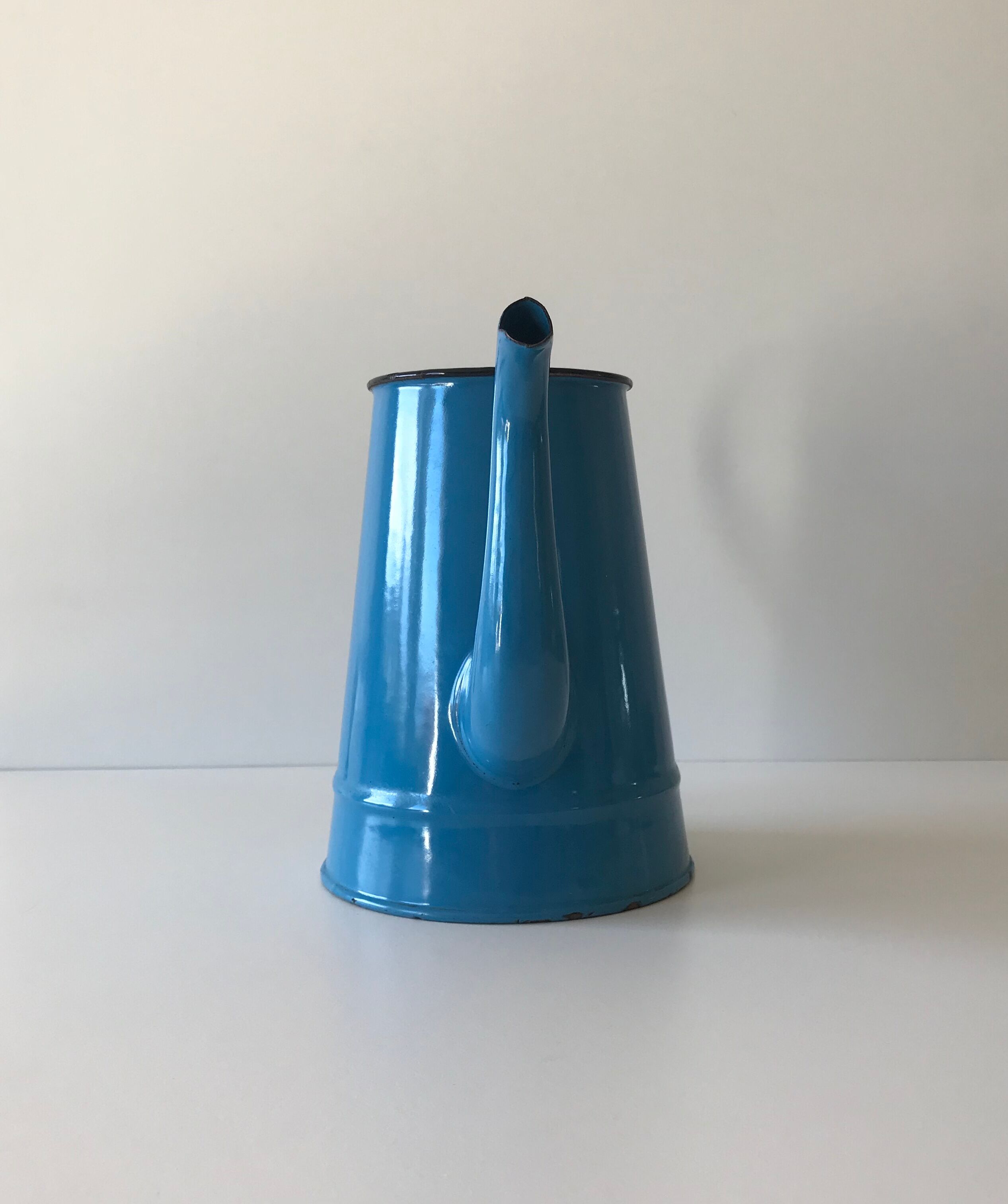 Blue enamel teapot