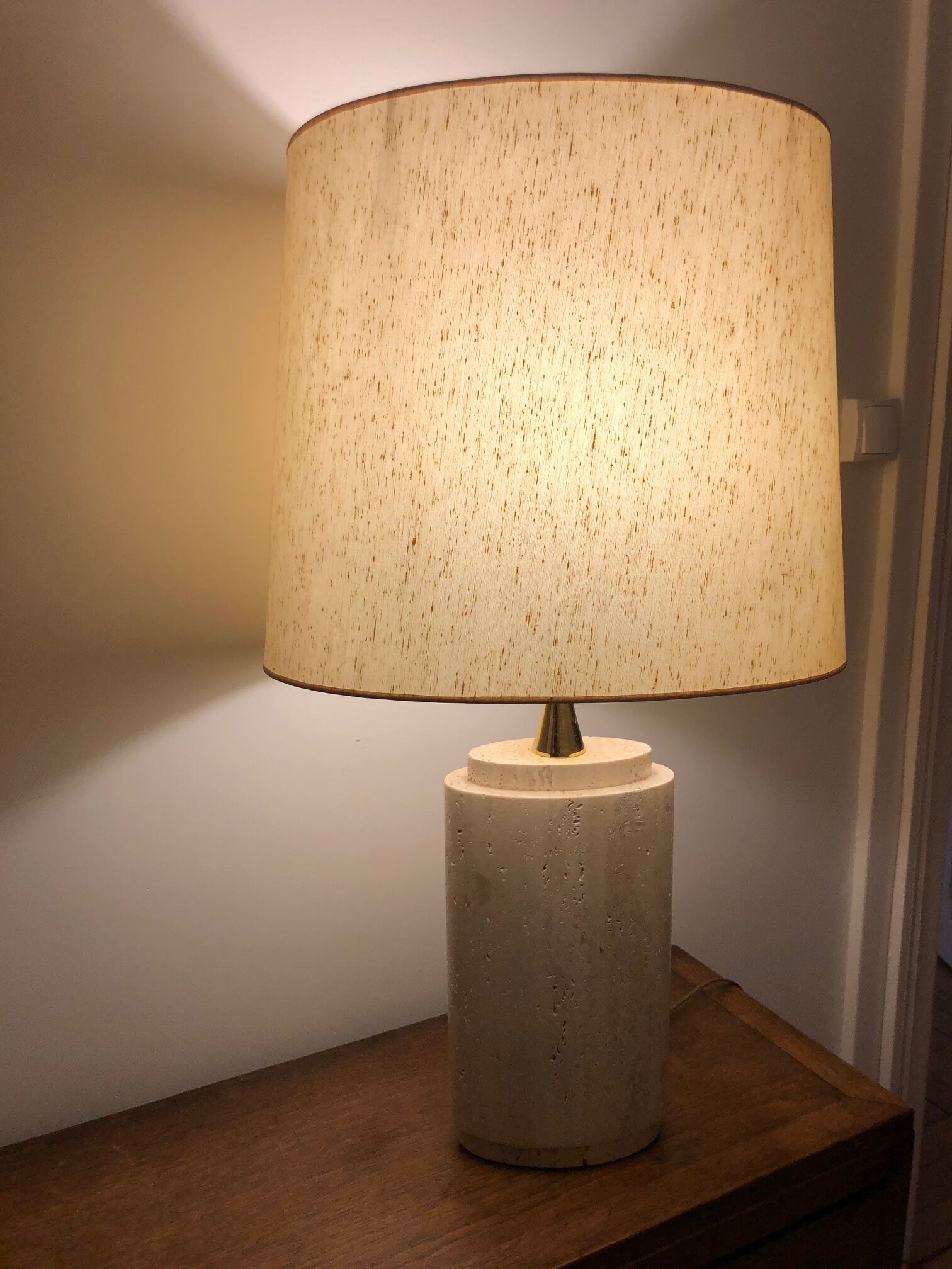 1970s travertine lamp