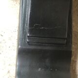 Bistro table in wood black foot and raw top