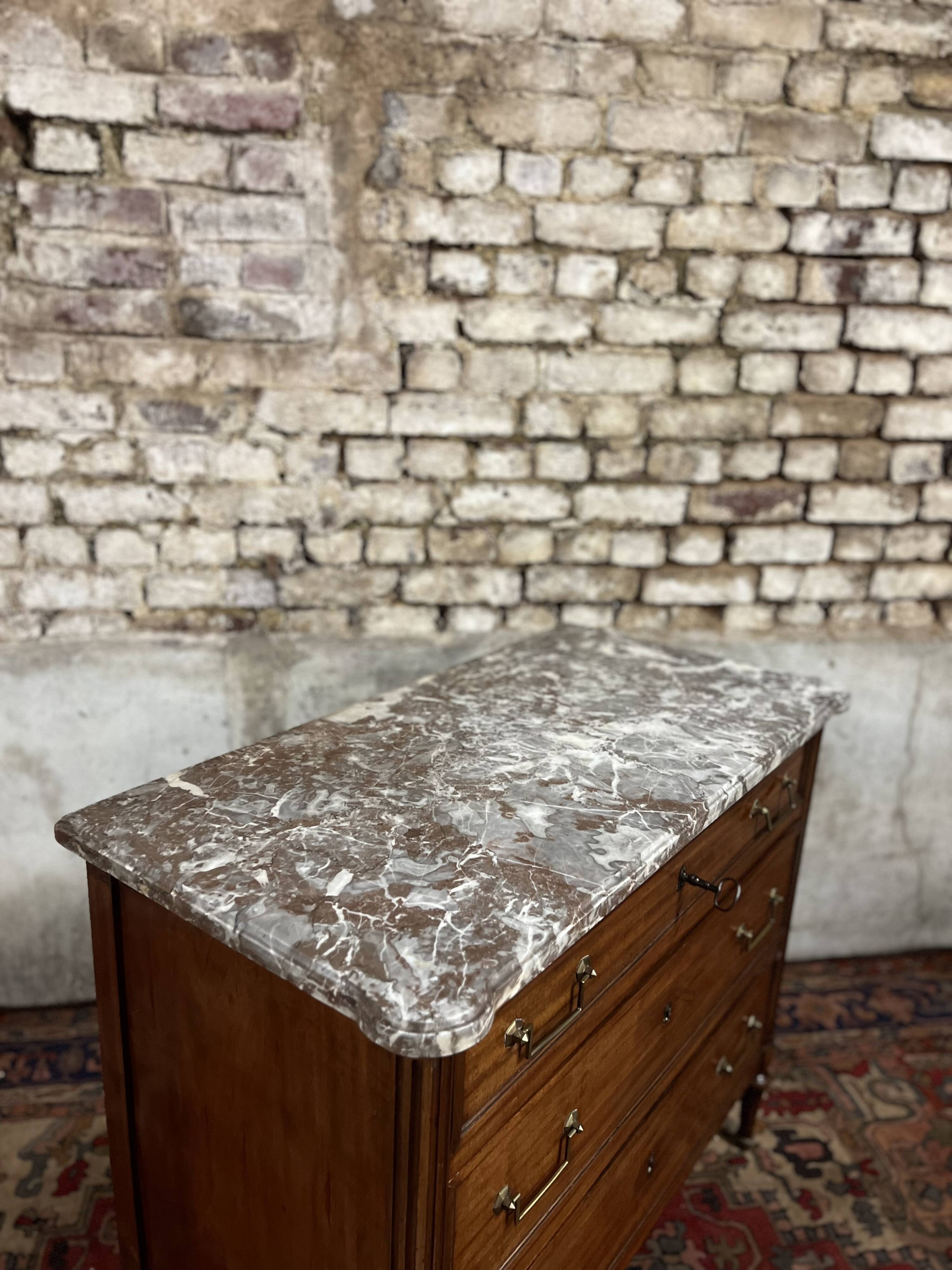 Mahogany Commode From Louis XVI XVIII Eme Century