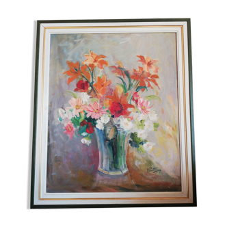 Painting by Mr. Pirault Thierry "the birthday bouquet"