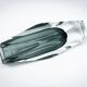 Faceted submerged vase, grey-blue Murano glass – dlg Flavio Poli