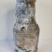 Enamelled ceramic roll vase