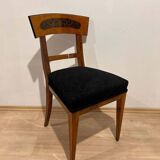 Biedermeier Dining Chair in Cherry Wood and Ink, South Germany, 1820s