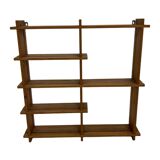 Vintage Wall shelf rack Pine wood 70s design