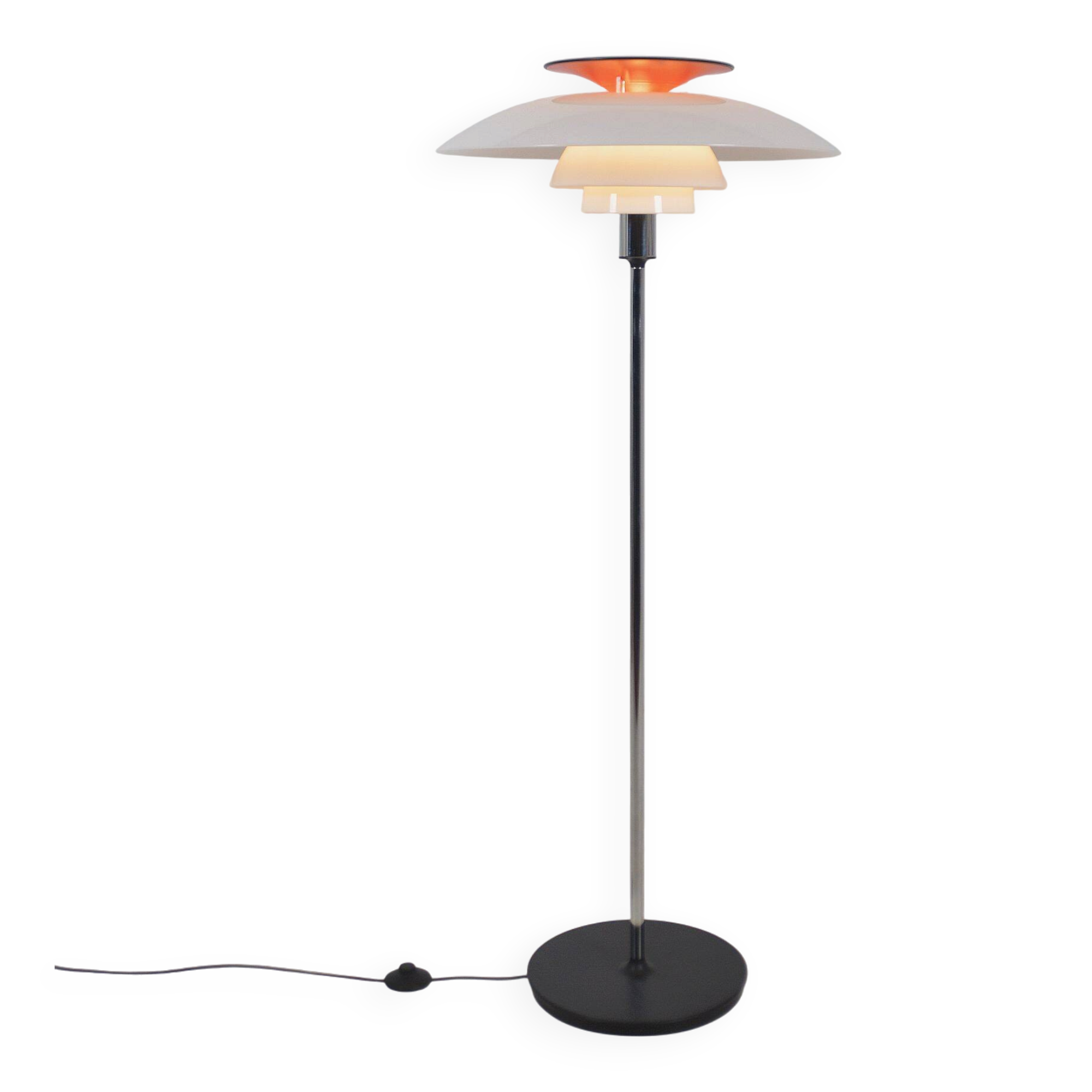 Lampe sur pied danoise PH 80 conçue par Poul Henningsen pour Louis Poulsen