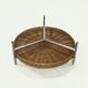 Round Coffee table with Rattan Magazine Rack and Glass Top 1960s