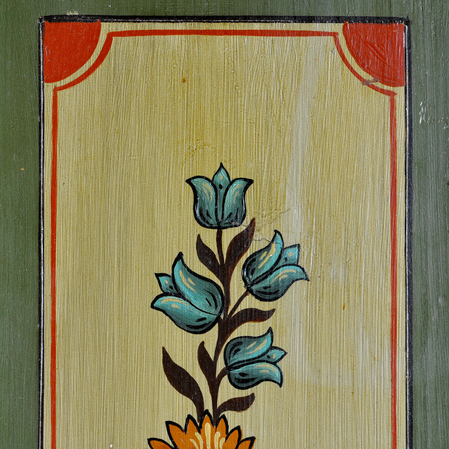 Antique German Hand Painted Cabinet, 1876