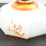 Hanging blown glass opaline glass of 1920s orange milk