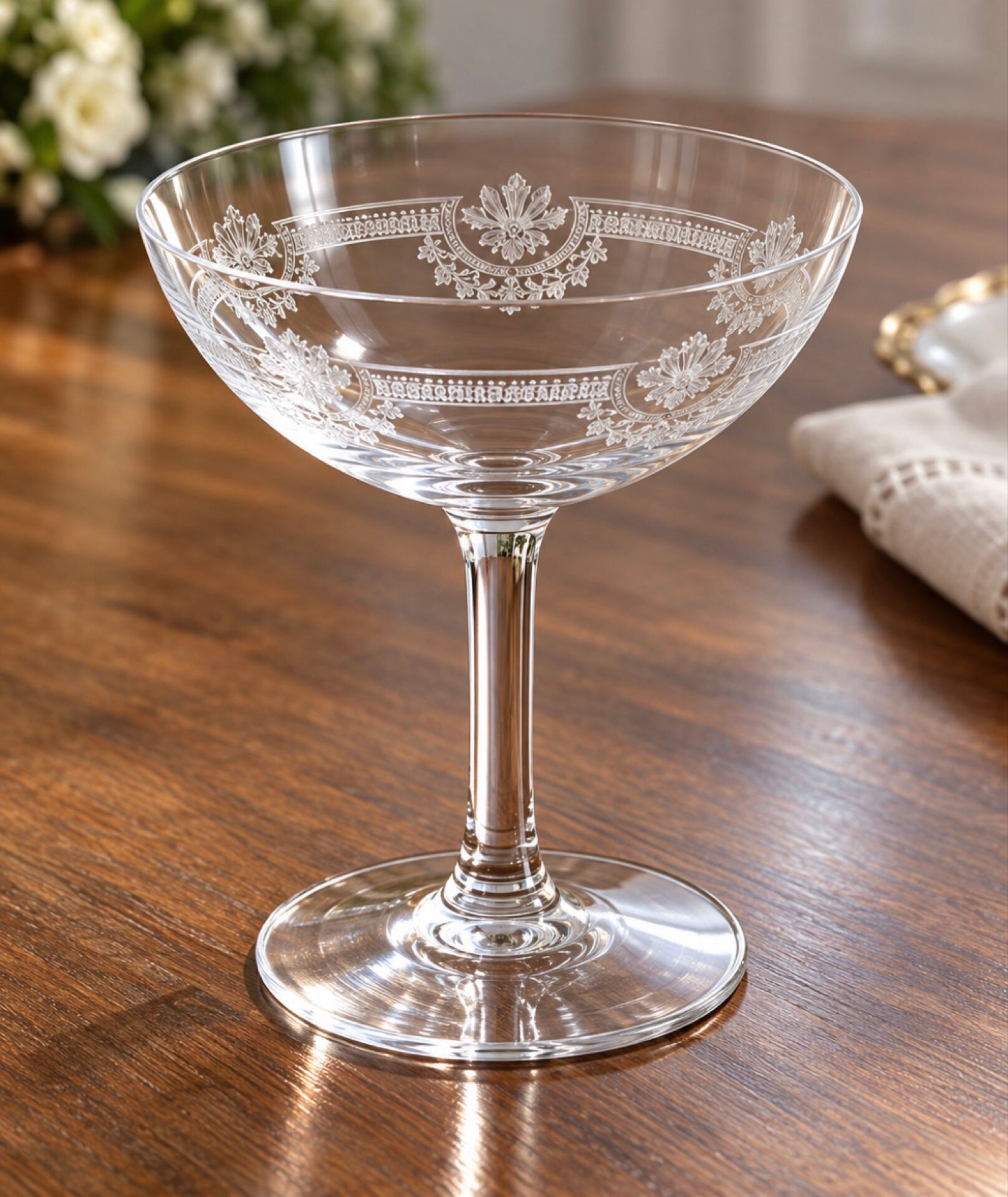 12 coupes  en cristal de Saint-Louis Modèle « Manon » circa