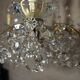 Ancient bronze and pampilles chandeliers with facets and crystal cups - old style - 6 fires