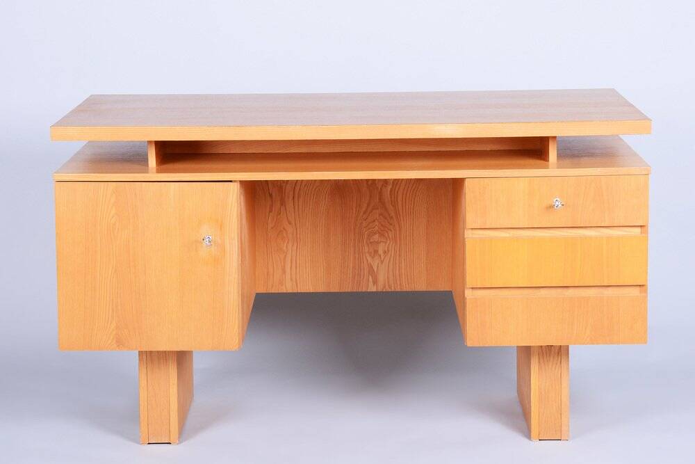 Mid-Century Ash Writing Desk, Czechoslovakia, 1960s