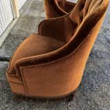 vintage chairs in squirrel brown velvet
