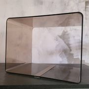 Rectangular piece of furniture or smoked plexiglass coffee table by Michel Dumas.