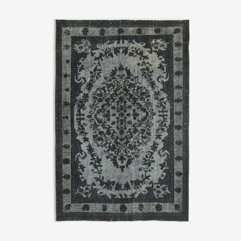 Hand-knotted antique anatolian 1970s 176 cm x 263 cm grey carpet