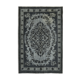 Hand-knotted antique anatolian 1970s 176 cm x 263 cm grey carpet