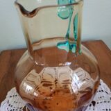 Portieux glassware pitcher - George Sand model - blue and amber