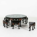 Chinese black lacquered wood coffee table