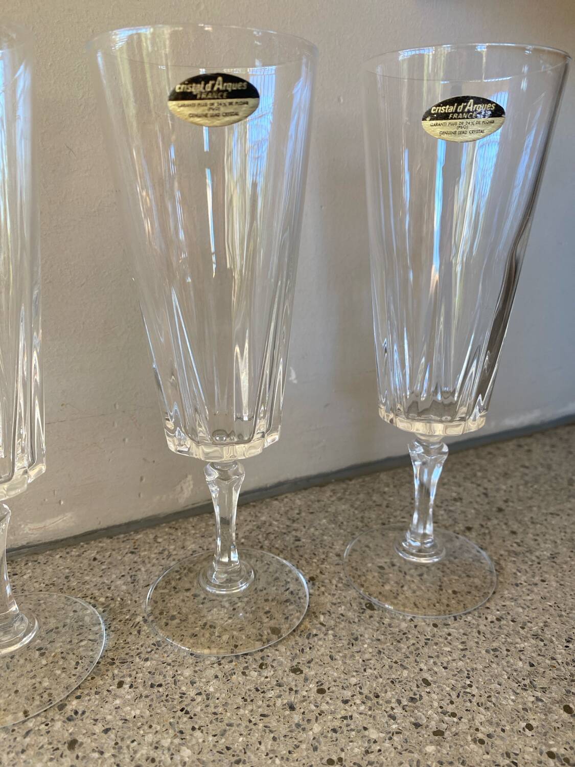 4 flûtes cristal d’Arques modèle Versailles