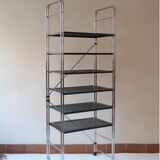 90s chrome metal bookcase shelf