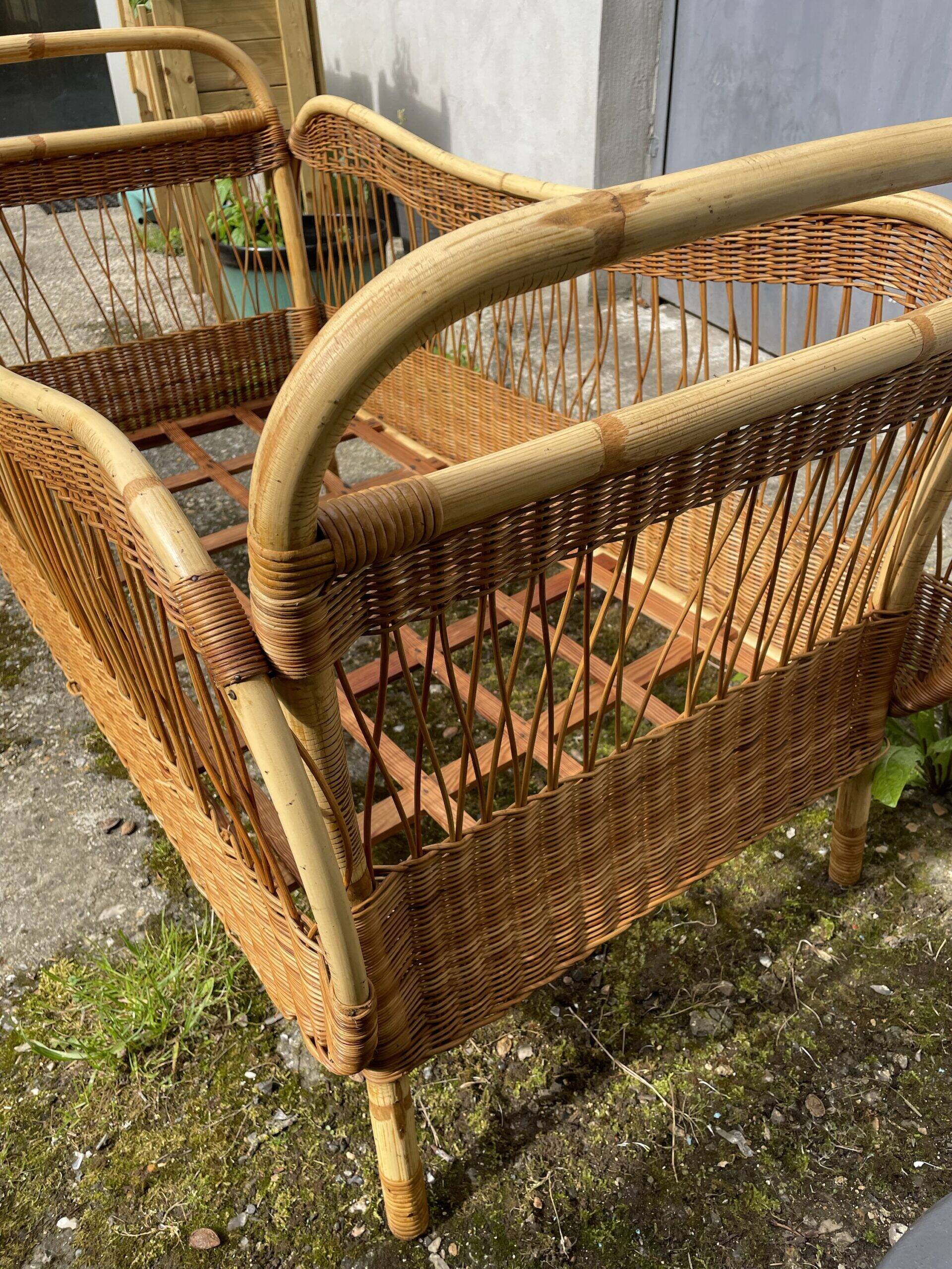 Rattan children's bed