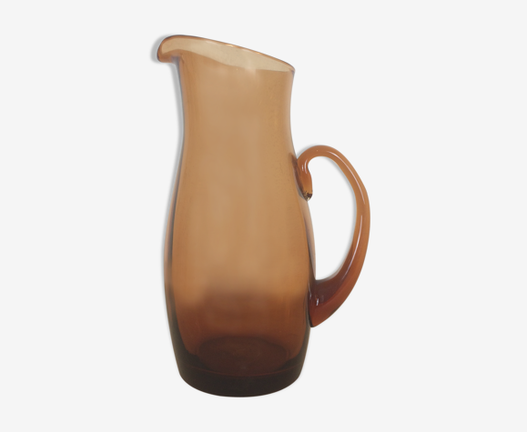 Pichet verre ambré vintage