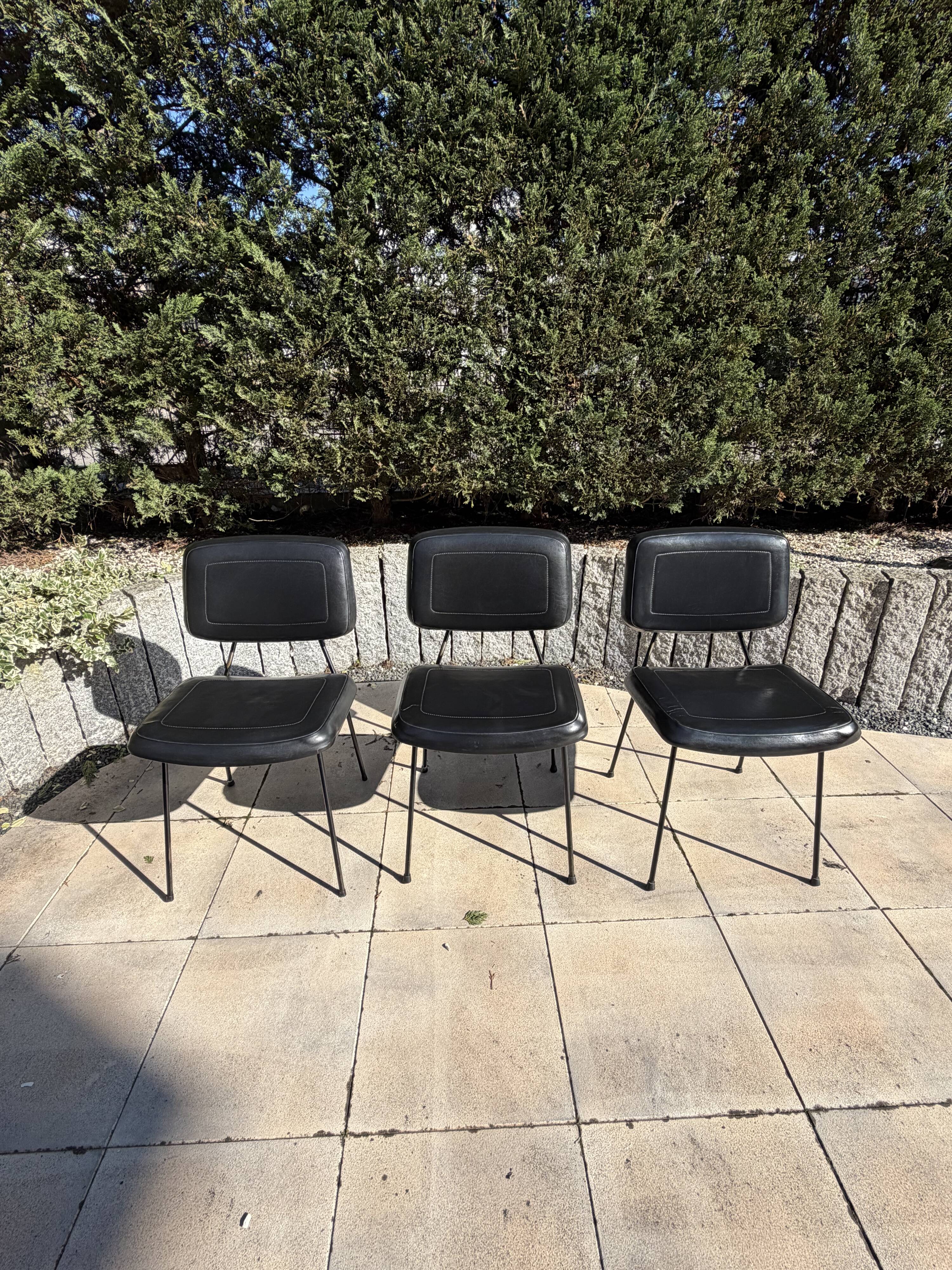 Set of 3 Pierre Paulin CM 196 chairs – Thonet – 1960s – vintage design