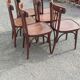 Series of 6 curved beech bistro chairs from Thonet around 1920/30