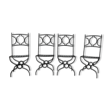 Set of 4 solid wrought iron chairs