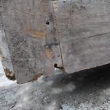 Old rustic Parisian wardrobe patinated white in oak and fir