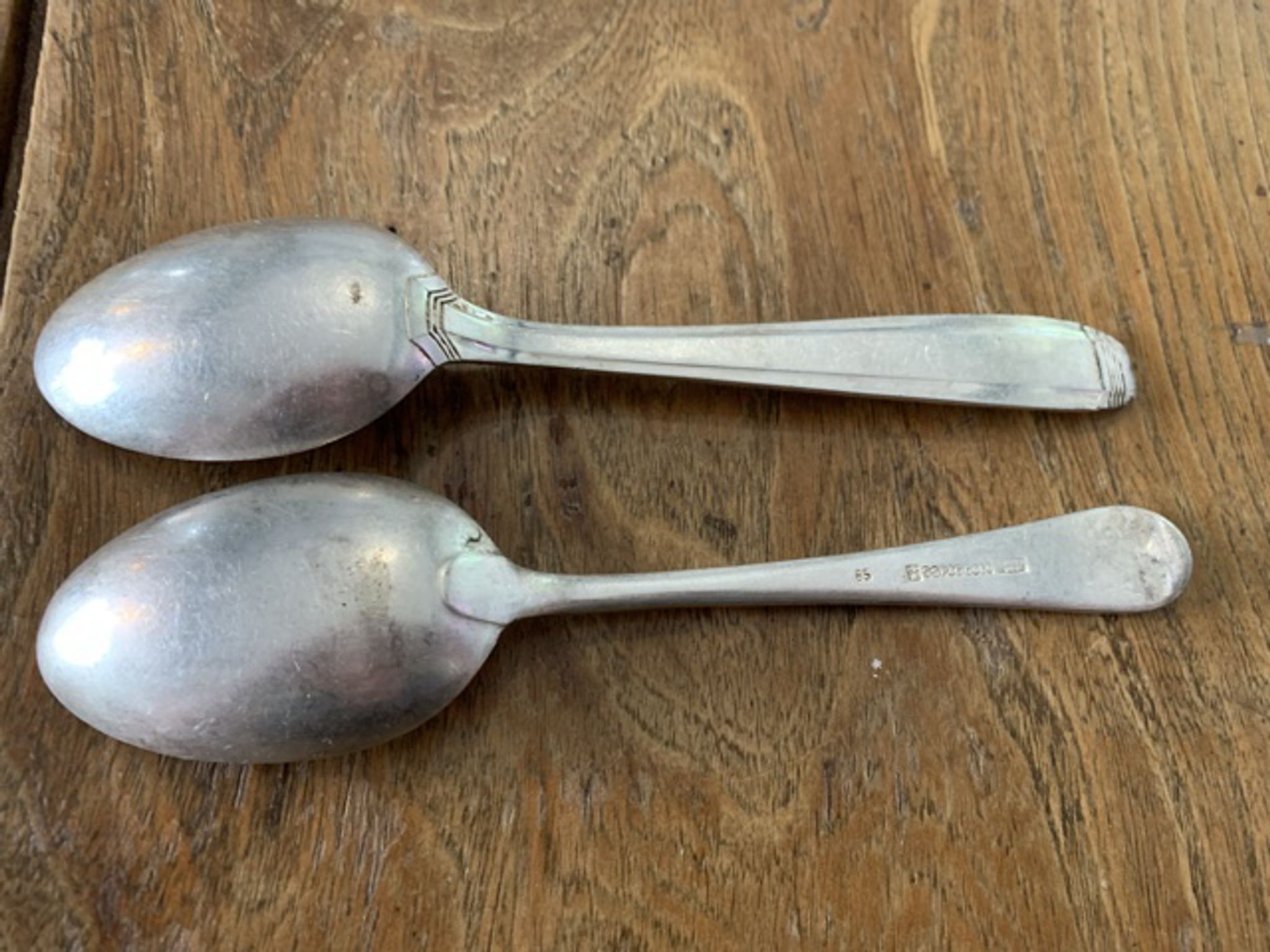 8 tablespoons in silver metal including a monogram christofle art deco