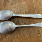 8 tablespoons in silver metal including a monogram christofle art deco