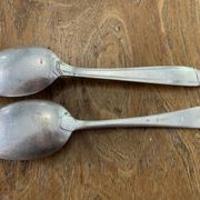 8 tablespoons in silver metal including a monogram christofle art deco
