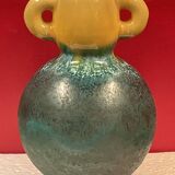 Accolay ear vase Ceramic Turquoise Blue & yellow 17 cm
