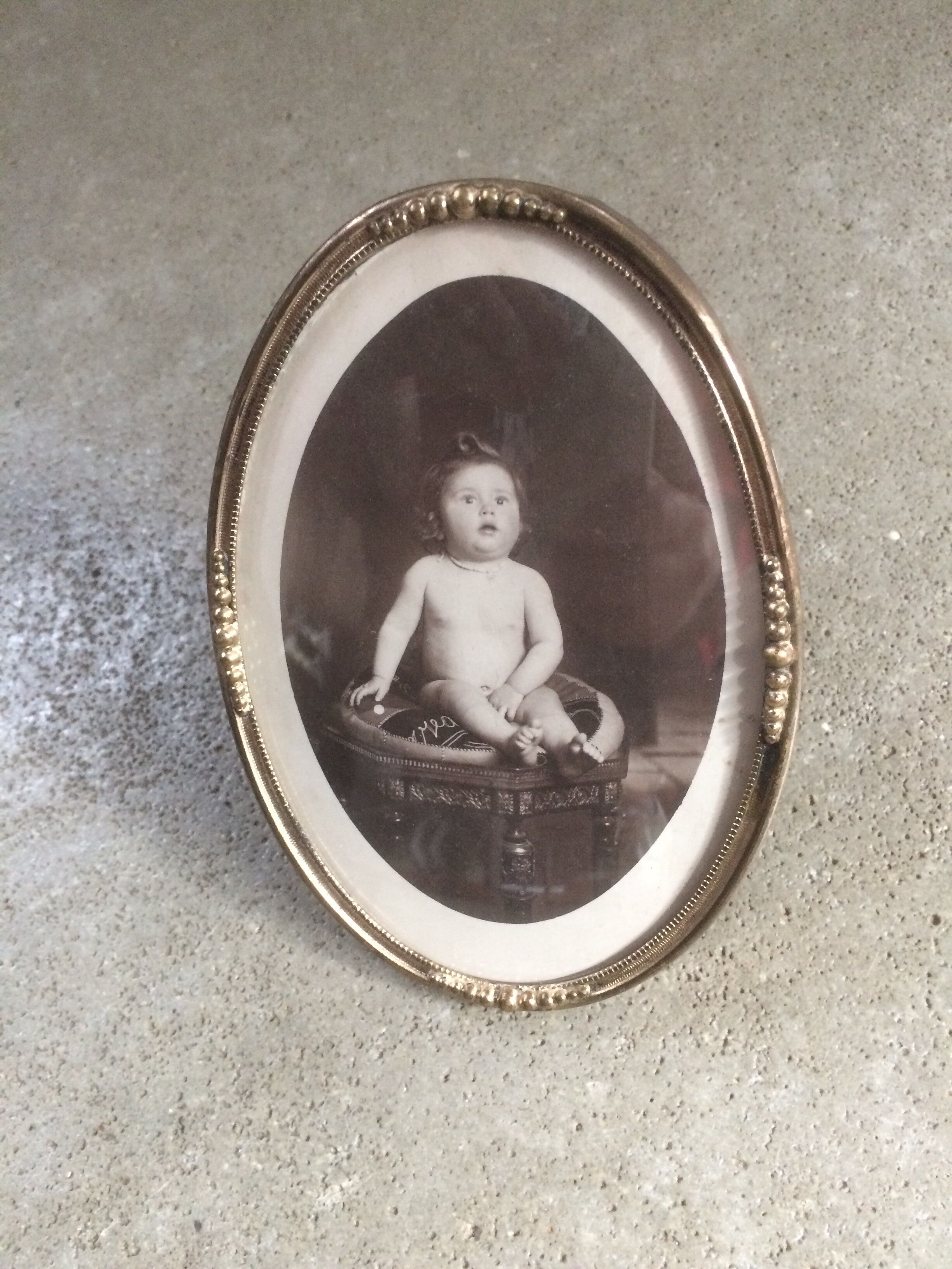 Gold metal frame to lay