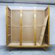 French wardrobe with tapered legs, 3 doors, 120cm hanging rail, new.