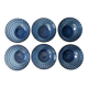 6 blue glass bowls from the 70s