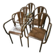 Set of 5 steel garden armchairs circa 1940/50