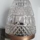Vintage brass wall light with two crystal glass globes
